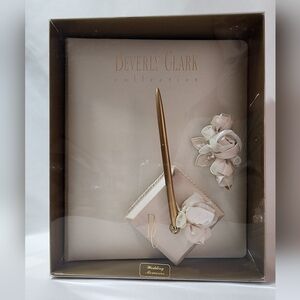Beverly Clark Amour Wedding Pen & Memory Book Ivory Satin New